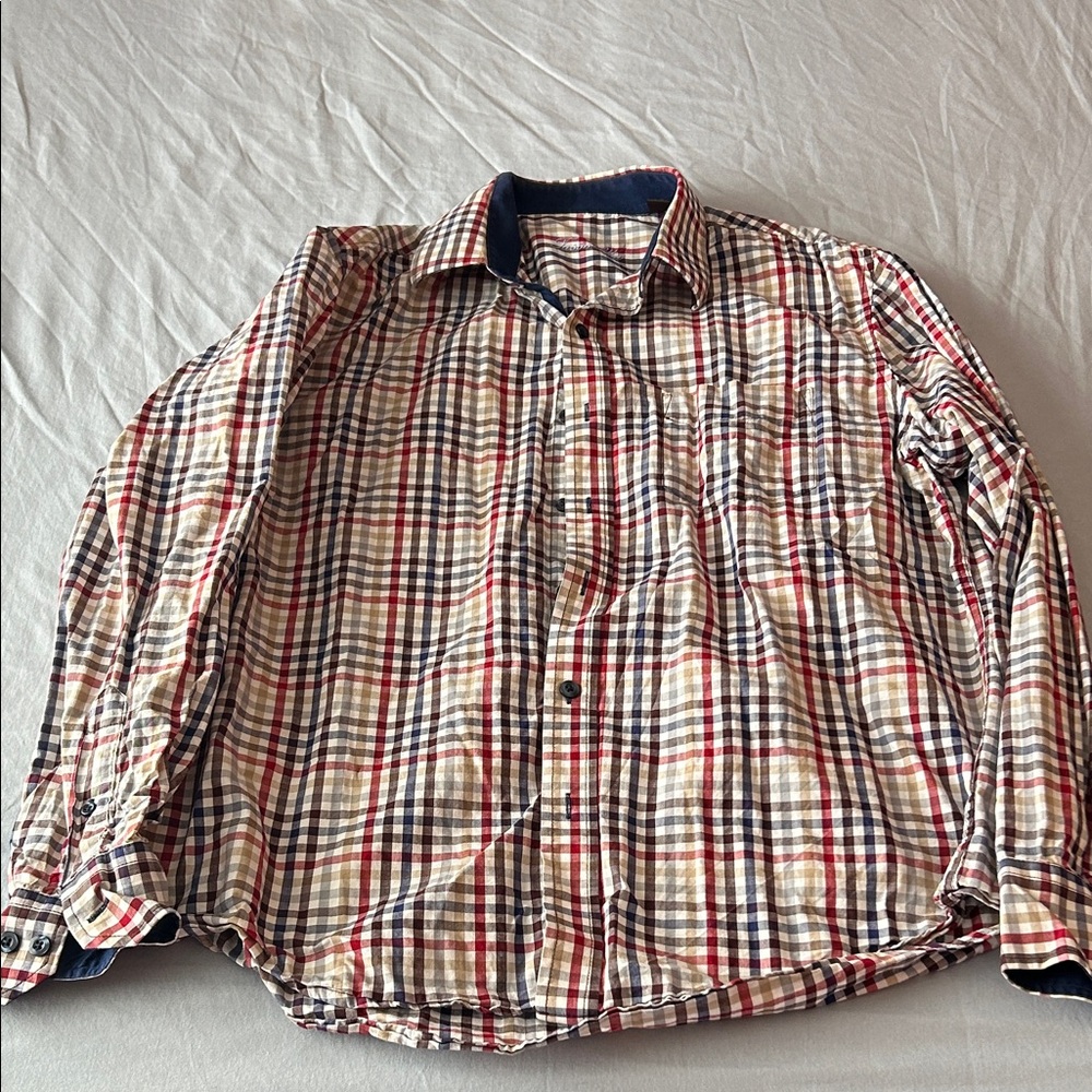 Tasso Elba Men's Multicolor Plaid Button Down Shirt